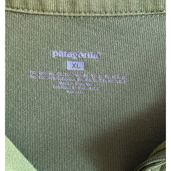 Patagonia Polo Shirt Men’s XL Green 1/4 Zip Organic Cotton Poly Stretch Golf - Picture 3 of 8